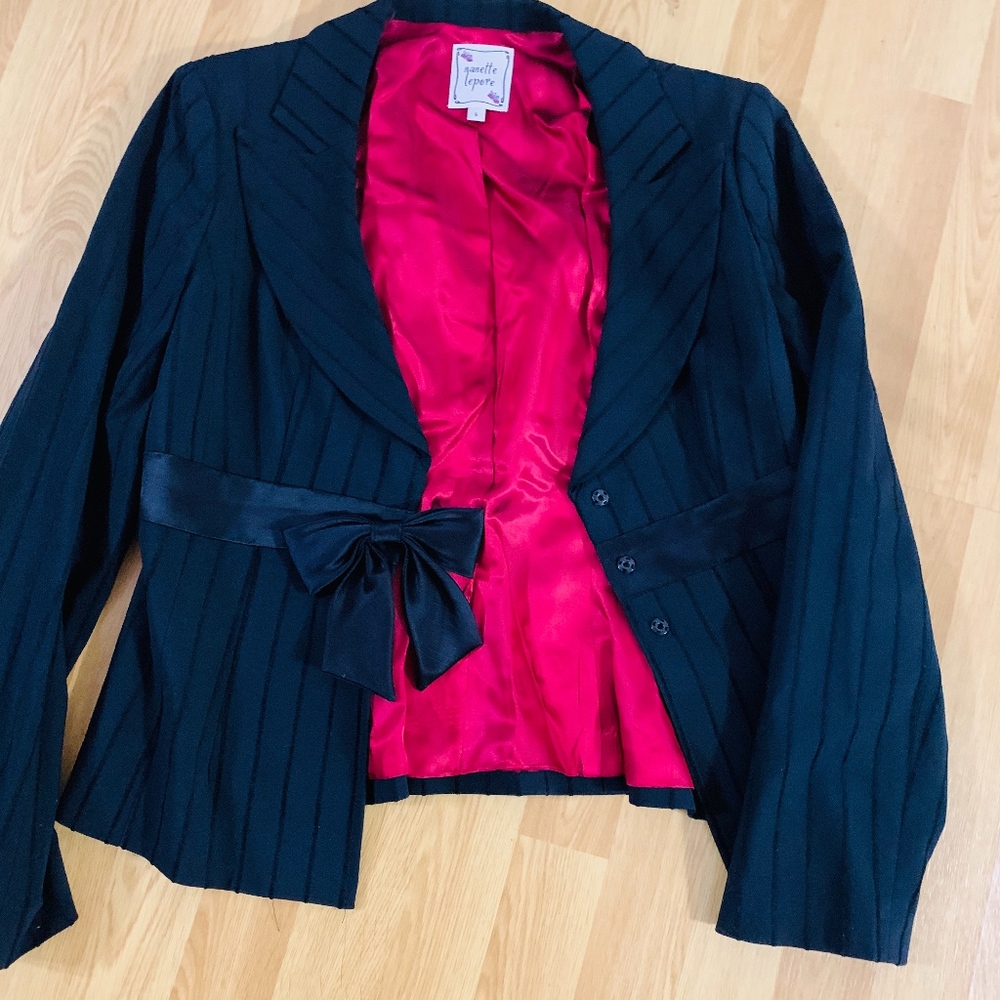 Black velveteen Stripe Jacket-Nanette Lapore - Picture 4 of 5